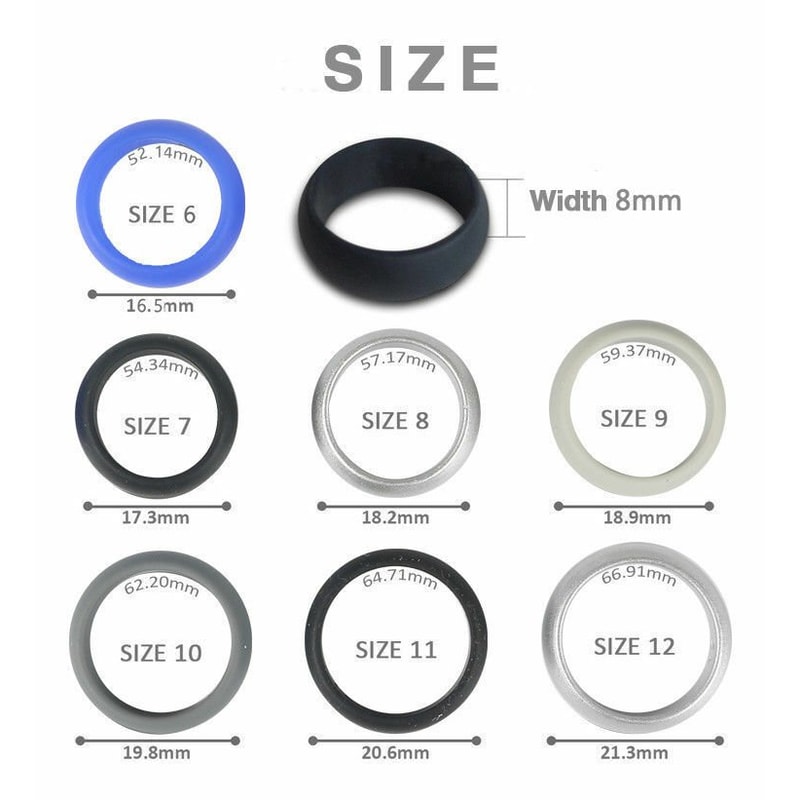 Rubber Silicone Wedding Ring Band Sport Outdoor Flexible Men Women Gifts