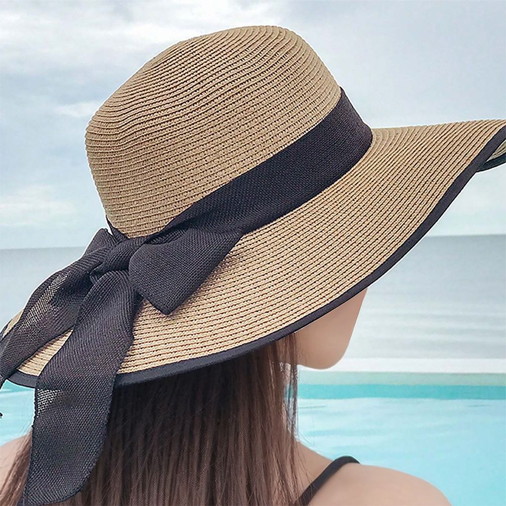 Lightweight Summer Beach Hat Foldable Sun Protection Straw Hat for Women