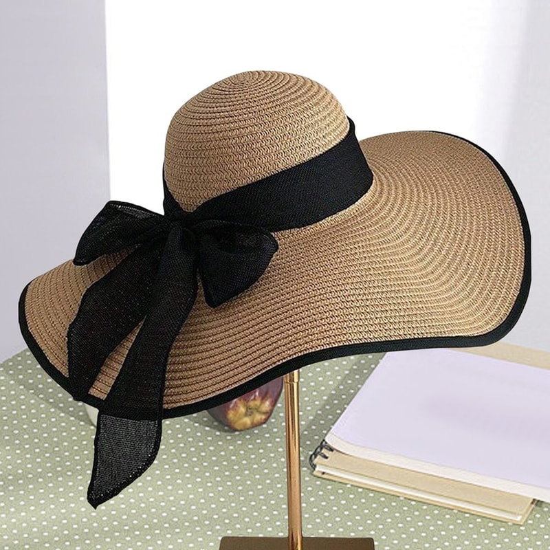 Lightweight Summer Beach Hat Foldable Sun Protection Straw Hat for Women