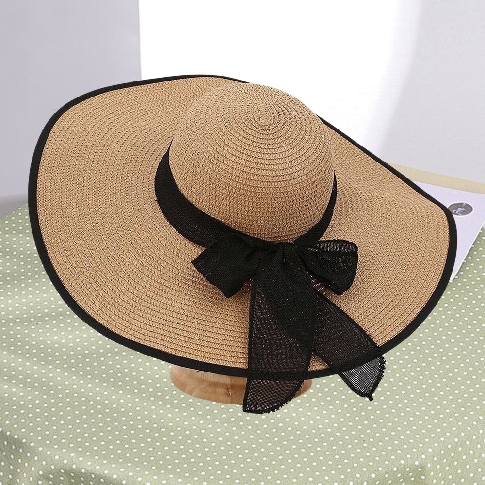 Lightweight Summer Beach Hat Foldable Sun Protection Straw Hat for Women