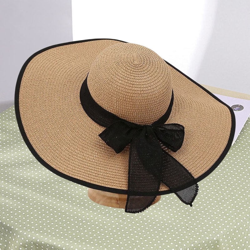 Lightweight Summer Beach Hat Foldable Sun Protection Straw Hat for Women