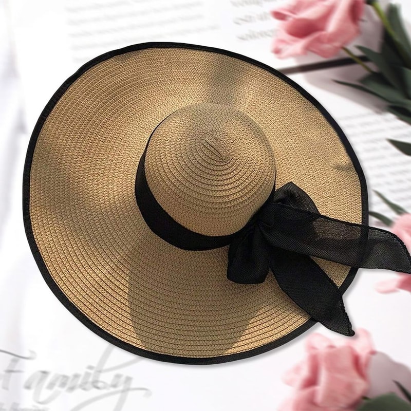Lightweight Summer Beach Hat Foldable Sun Protection Straw Hat for Women