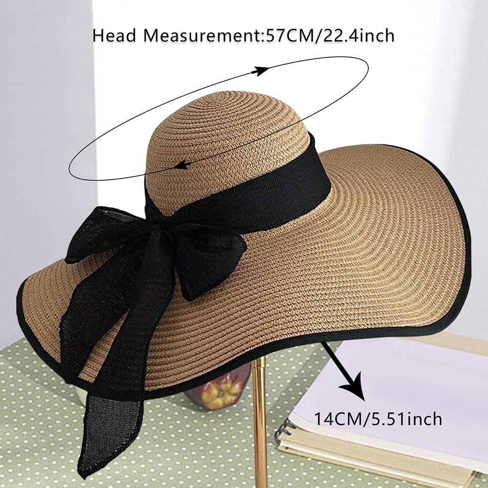 Lightweight Summer Beach Hat Foldable Sun Protection Straw Hat for Women