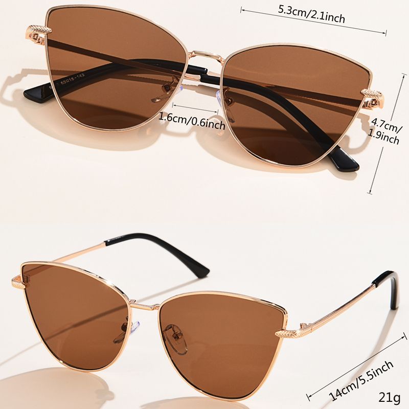 Triangle Metal Frame Sunglasses For Women Trendy Cat Eye Small Fashion Sun Glasses UV400 Streetwear 12