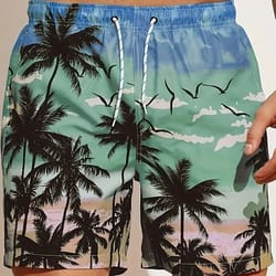 stylish 3d print coconut beach shorts for men perfect summer shorts for casual & tropical outings
