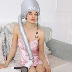 portable hair bonnet dryer cap, fast dry heating set for quick & easy hair drying at home