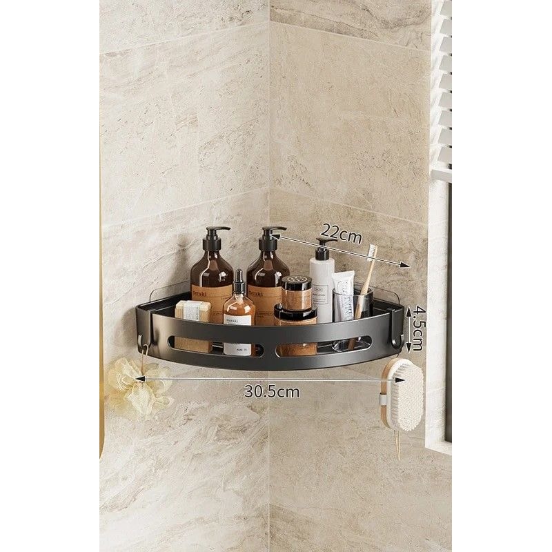 No Punching Required Bathroom Shampoo Holder Shower Caddy Storage Shelf for Towels Toiletries