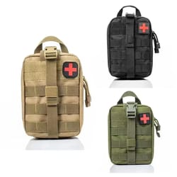 tactical first aid kit medical bag for emergency outdoor, hunting, & camping molle survival pouch organizer