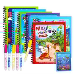reusable water drawing magic book with pen, montessori educational toy for toddlers | kids early learning gift coloring