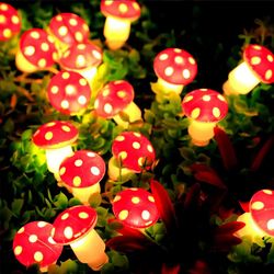 mushroom led fairy lights usb/battery powered string light for christmas party decor, holiday gift fairy atmosphere