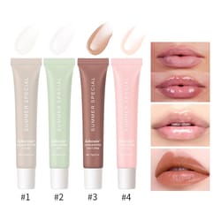 summer lip balm moisturizing mirror lip gloss with vanilla mint iced coffee cake scent, transparent lip oil for hydrated