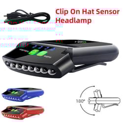 mini led headlamp clip on cap usb rechargeable head torch for fishing, camping & outdoor activities portable hat light