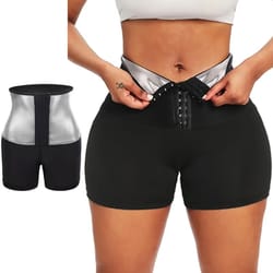 thermal sweat slimming shorts, waist trainer pants for women | hot sauna effect, body shaping & toning