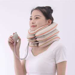 inflatable cervical neck traction brace, medical neck stretcher for chronic neck & shoulder pain relief and posture