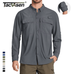 men fishing shirt, quick-dry long sleeve mesh breathable outdoor shirt for hiking, work & cargo