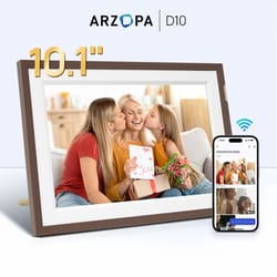 arzopa 10.1 smart wifi digital photo frame 32gb, ips touch screen, auto sync