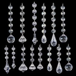 10pcs acrylic crystal beads pendant garland, elegant wedding & party decor, chandelier hanging diy decor for tables