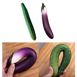 realistic simulation vegetables ornament,soft pu artificial fake aubergine & cucumber replicas for home display & decor
