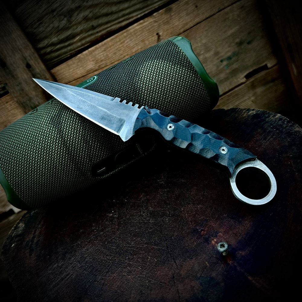 SCK04 CUSTOM HAND MADE 440C STEEL SKINNER KNIFE MICARTA SHEATH HANDLE WITH PURE LEATHER SHEATH EDC 2