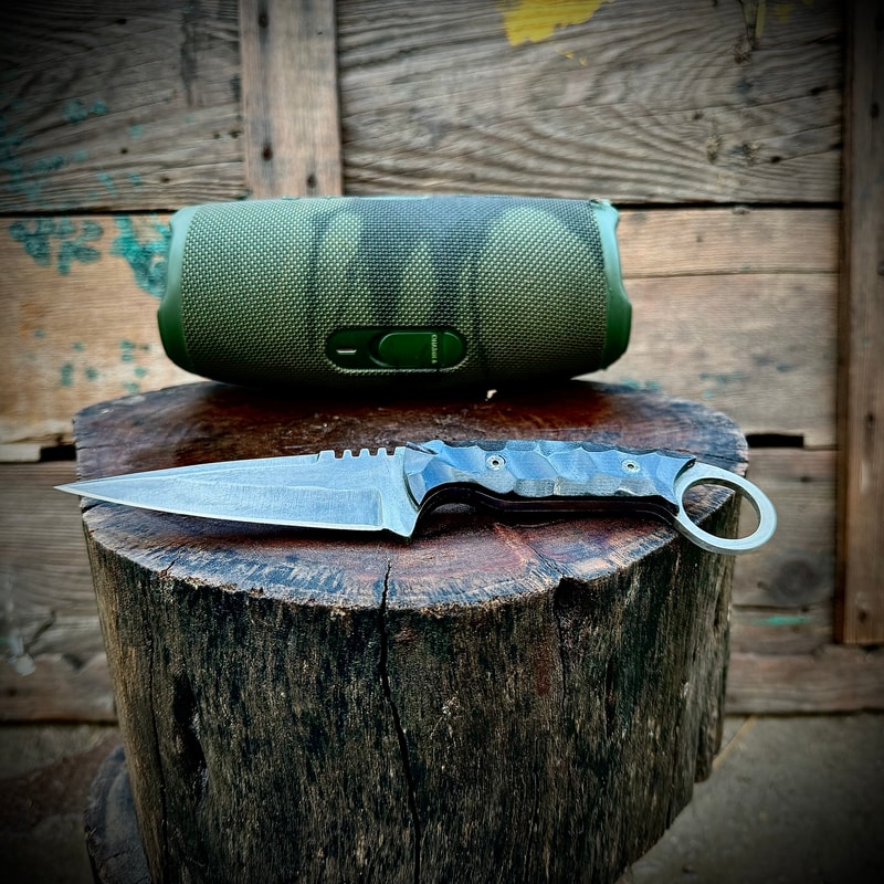 SCK04 CUSTOM HAND MADE 440C STEEL SKINNER KNIFE MICARTA SHEATH HANDLE WITH PURE LEATHER SHEATH EDC 1