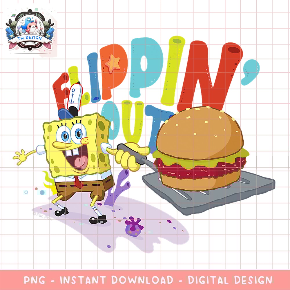 SpongeBob SquarePants Sponge On The Run Flippin_ Out png, digital download, instant .png