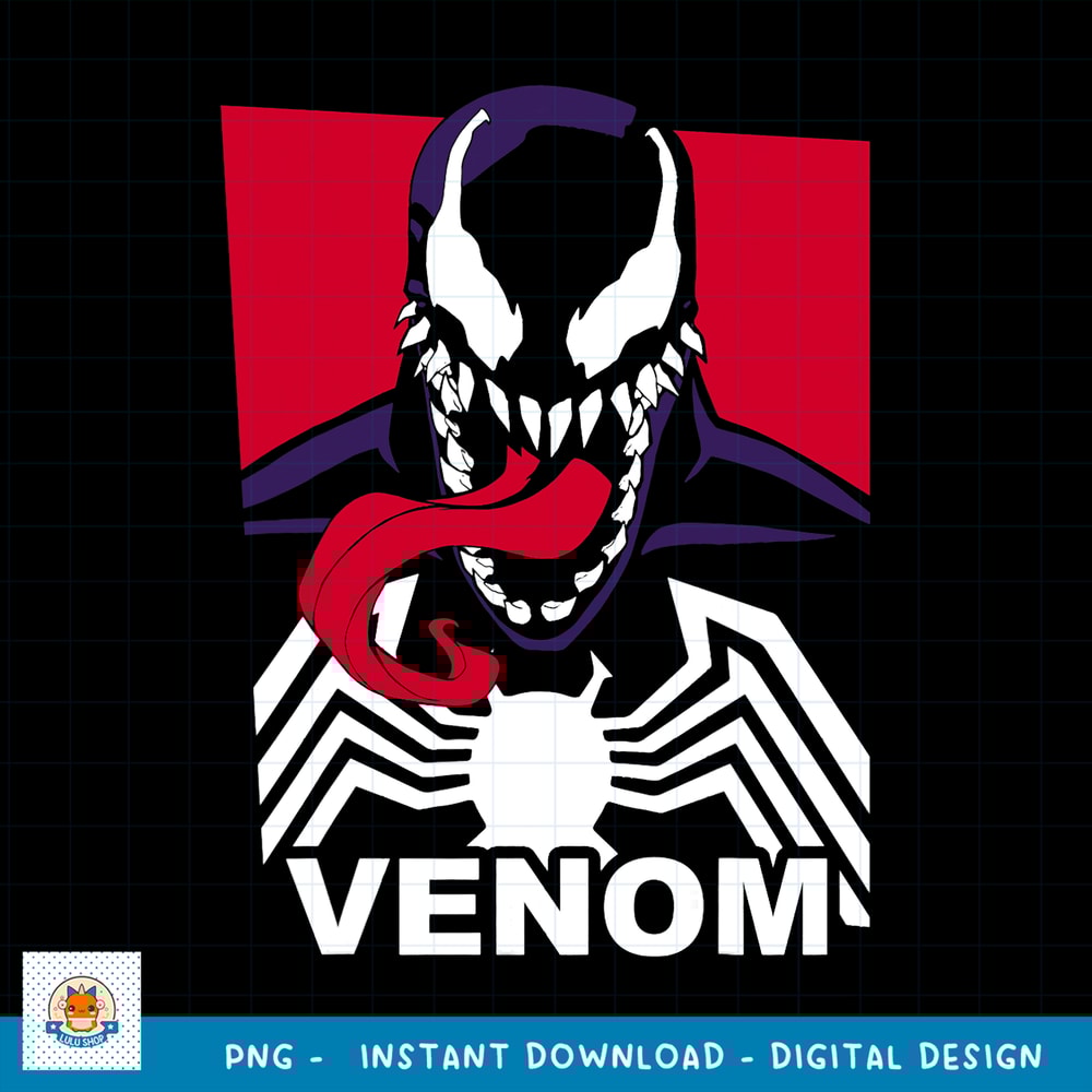 Marvel Venom Tongue Out Comic Logo Graphic png, digital download png, digital download .jpg