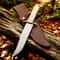 Handmade D2 Steel Fixed Blade Hunting Bowie Knife With Bone Handle Camping EDC Vintage Knife Chri 1