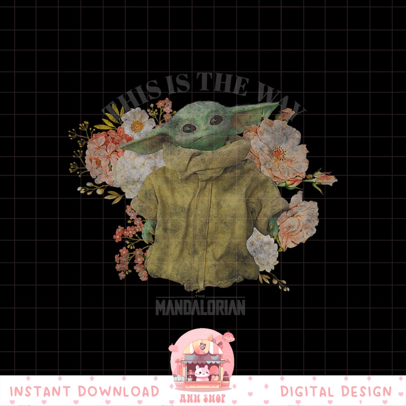 Star Wars The Mandalorian Floral Grogu This Is The Way png, digital download, instant .jpg