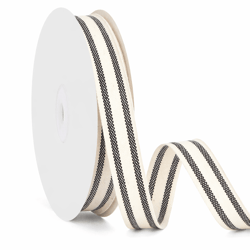 natural cotton striped ribbon elegant ivory grosgrain for crafting and decoration