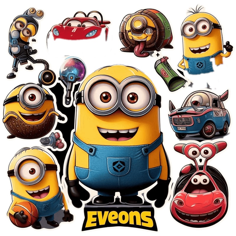 Stickers Mega Minion Gus SVG Minion Jerry PNG Tim From Despicable Me 4DaveMinion MelStuart Printabl 2