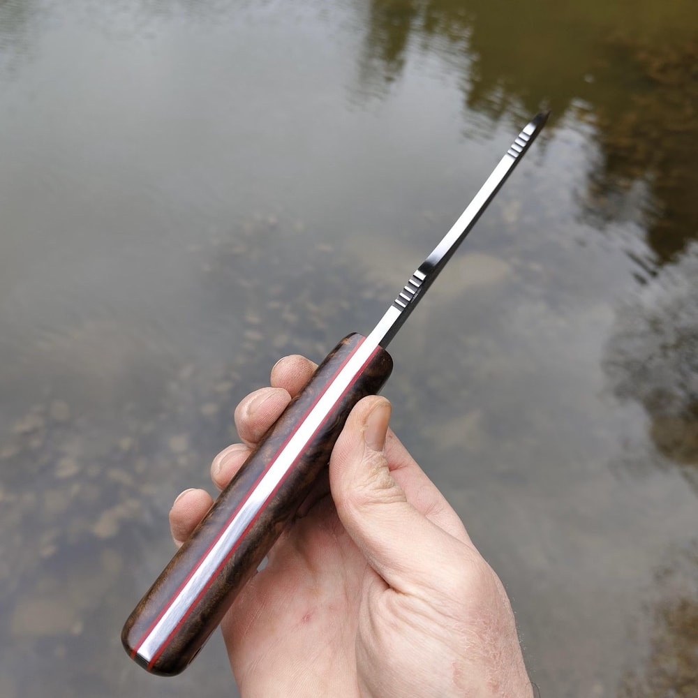 Custom Bushcraft Survival Knife With Leather Sheath Turkish Walnut Wood Handle 2