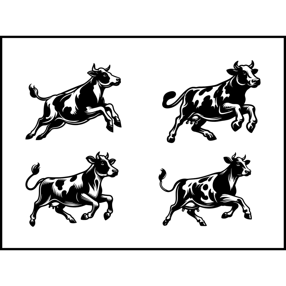 Galloping Cow Svg Bundle 1