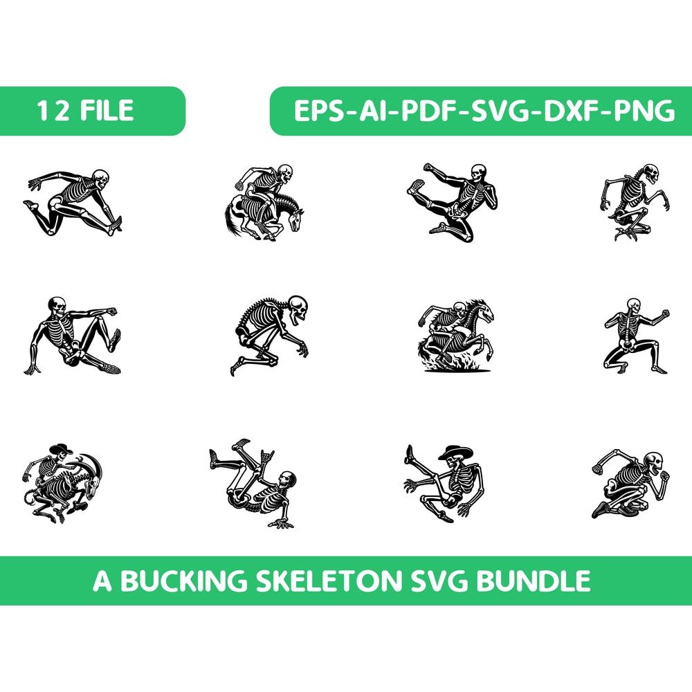 A Bucking Skeleton Svg Bundle 0