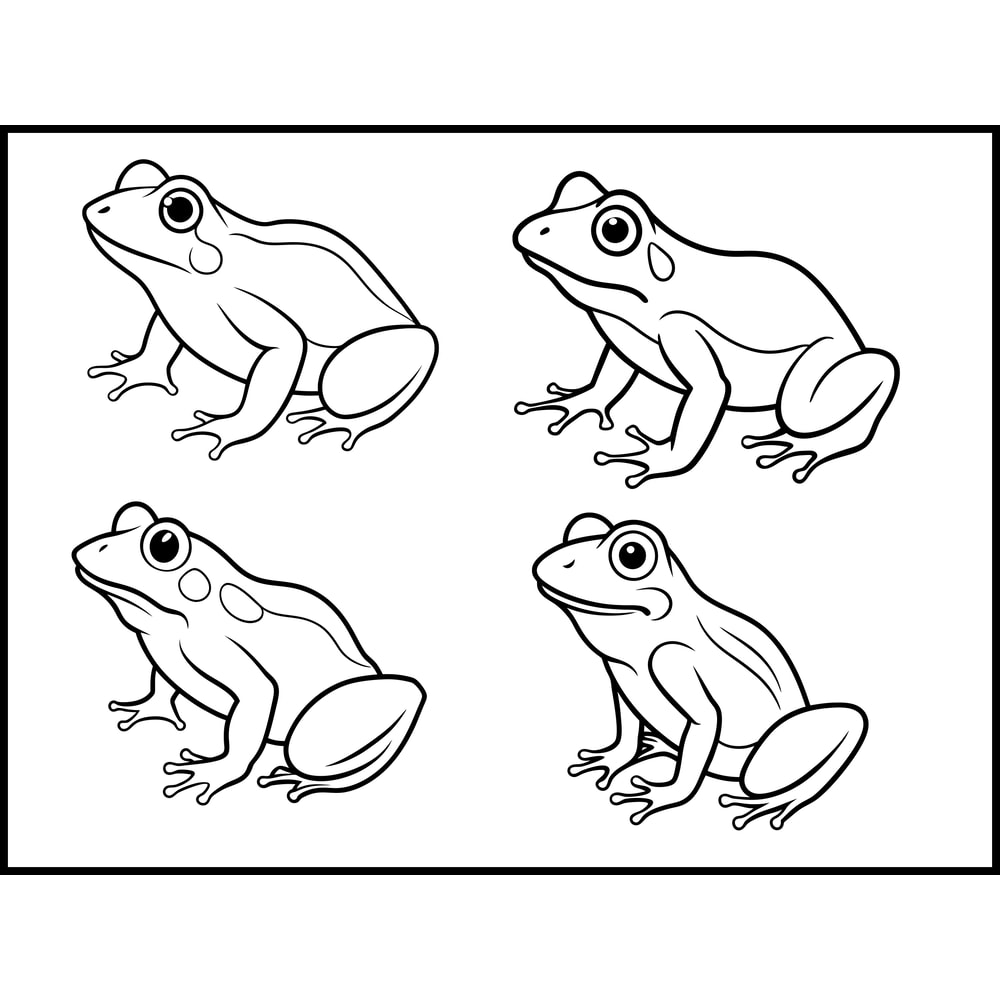 Frog Perching Line Art Bundle 1