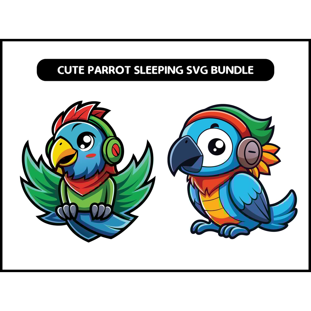 Cute Parrot Sleeping Svg Bundle 2