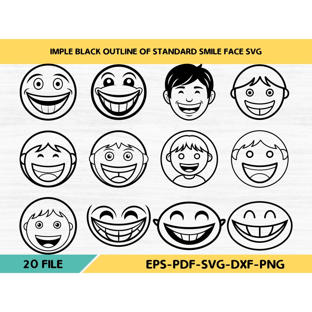 Imple Black Outline Of Standard Smile Face SVG 0