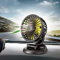 12v/24v usb car fan with cigarette lighter plug, portable, adjustable big wind mini fan for all vehicles
