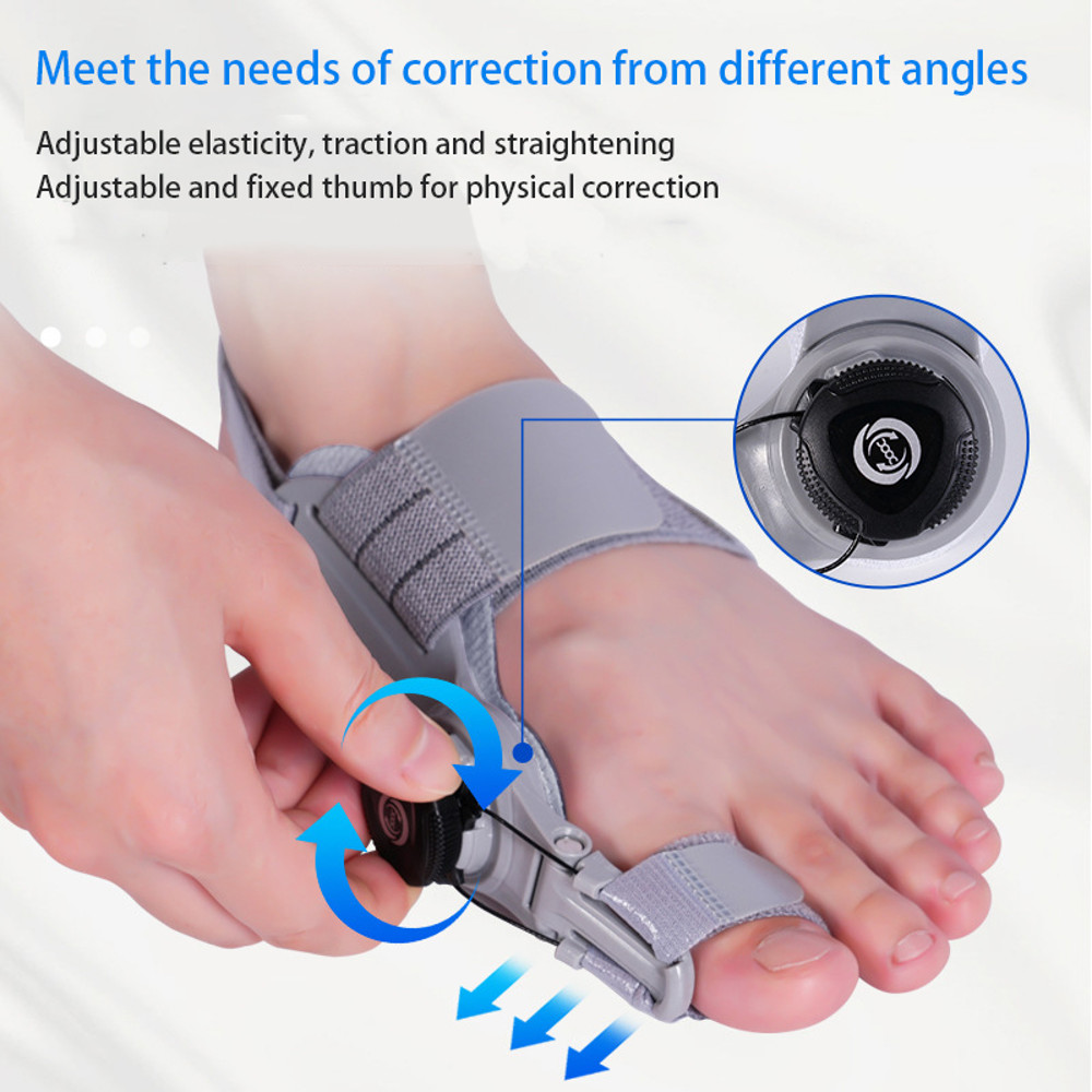 Unisex Bunion Corrector, Hallux Valgus Brace with Rotatable Toe Separator, Adjustable Foot Straightener for Pedicure