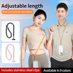 adjustable phone lanyard neck cord, universal detachable crossbody strap with card clip for mobile phone case, outdoor