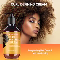 youngcome curl defining cream with argan oil, 100ml hair moisturizer for wavy & curly hair, deep conditioning