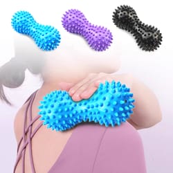 spiky massage ball hard spiky massage ball roller set for professional physical therapy, trigger point and myofascial