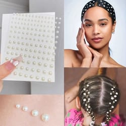 face pearls stick on, self adhesive pearl stickers, hair rhinestones, eyes makeup stickers