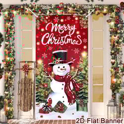 christmas porch door banner, merry christmas hanging ornament, navidad noel home flag, holiday decoration, new year gift