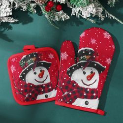 Merry Christmas Oven Gloves, Xmas Ornaments, Christmas Decoration, For Home Mitts, Navidad Natal New Year Gift