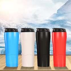 anti-inverted cup, portable plastic water bottle with magic suction cup, non-slip and anti-scalding