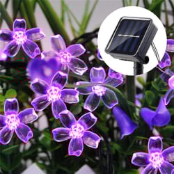 peach flower cherry, solar fairy string light sakura garlands, led lamp for wedding party garden christmas outdoor decor