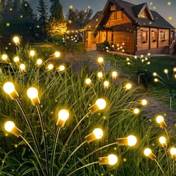 solar powered firefly lights, outdoor vibran garden lights for decoration, waterproof garden lights new upgraded