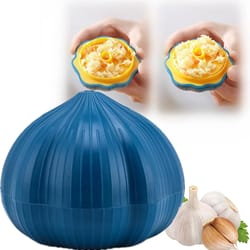 plastic manual rotary grinding garlic press, kitchen gadgets cute household garlic shape, mini chopper for chili