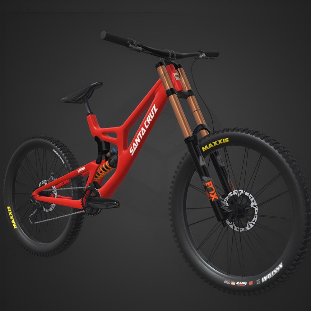 New Santa Cruz V10 Downhill Mountain Bicycle 3D Model Fbx Gltf Usdz Glb Texture Files Instant Downl 0