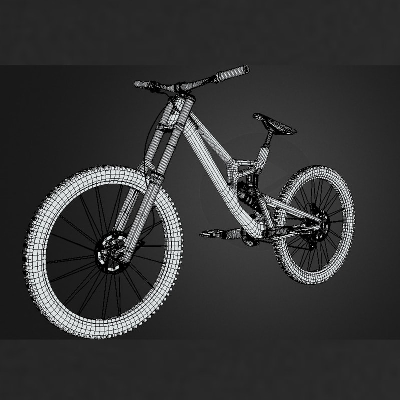 New Santa Cruz V10 Downhill Mountain Bicycle 3D Model Fbx Gltf Usdz Glb Texture Files Instant Downl 3